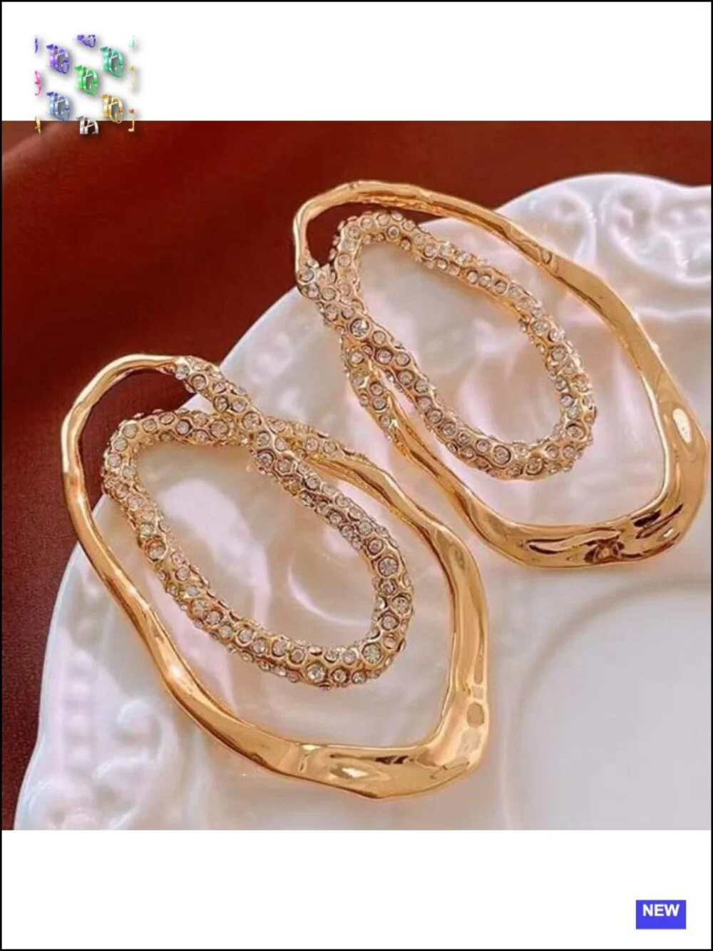 Chunky Gold Geometric Drop Dangle Earrings Hollow Triangle Round Statement